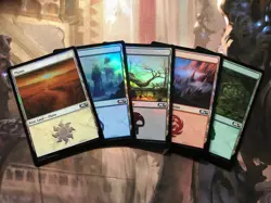 MTG Magic The Gathering Core Set 2019 M19 Gift Box 2018 Foil Land Card Set NM - Image 1