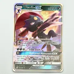 Weavile GX 132/236 Near Mint Unified Minds Ultra Rare Holo Pokemon TCG Card - Image 1