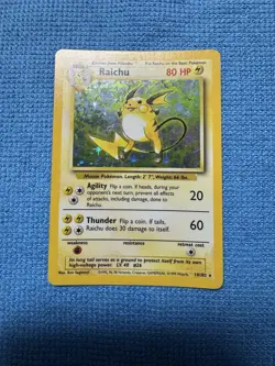 Pokemon TCG Raichu Base Set Holo Rare Card 14/102 Unlimited - Image 1
