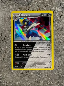 Pokemon TCG Cards Bisharp 64/114 Steam Siege Holo Rare - Image 1