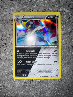 Pokemon TCG Cards Bisharp 64/114 Steam Siege Holo Rare - Image 3