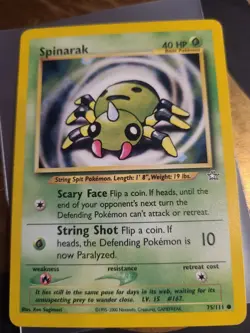 Spinarak - 75/111 - Neo Genesis Set TCG - Pokemon Card - LP - Image 1