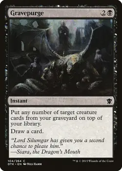 MTG COMMON REGULAR DTK: DRAGONS OF TARKIR NM - GRAVEPURGE 104/264 - Image 1