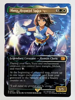 (Foil) Yuna, Hope of Spira (Borderless) (Chocobo Track Foil) (571) FINAL FANTASY - Image 1