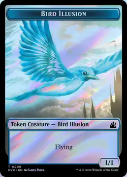 Bird // Bird Illusion Double-Sided Token 1//5 MTG RVR NM Foil - Image 2