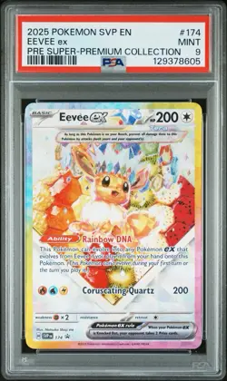PSA 9 MINT Eevee Ex SVP 174 Pokemon Prismatic Super Premium Collection Promo! - Image 3