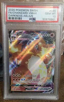 2020 Pokemon Sword and Shield Darkness Ablaze Charizard Vmax #20 PSA 10!! - Image 1