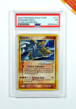 Pokemon PSA 1 Groudon Gold Star #111 Holo Ex Delta Species 2005 English - Image 1