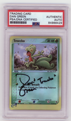 PSA Signed Dan Green Treecko 75/109 Ex Ruby and Sapphire Pokemon - Image 1