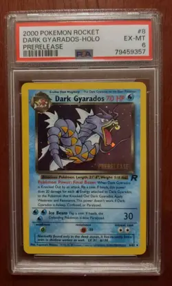 2000 Pokemon Rocket #8 Dark Gyarados-Holo Prerelease PSA 6 EX-MT 8/82 - Image 1