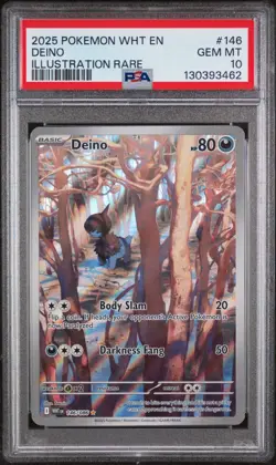 Pokemon TCG Deino White Flare #146 Illustration Rare PSA 10 - Image 1