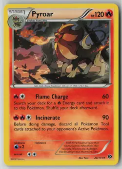 Pyroar 23/114 Pokemon TCG Steam Siege Rare Card Moderately Played (MP) 1 - Image 1