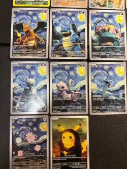FULL SET Van Gogh Pokemon fan Card, new, NM or M, charizard, pikachu, eevee - Image 5