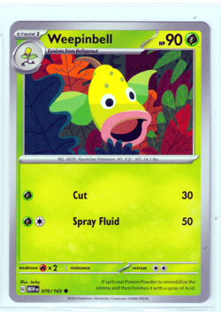 Weepinbell 70/165 Scarlet & Violet 151 ENGLISH Common 2023 Near Mint Pokemon - Image 1