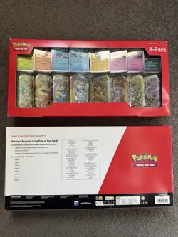*Costco USA EXCLUSIVE* Pokemon TCG: Prismatic Evolutions 8-Pack Tins Set Sealed - Image 1