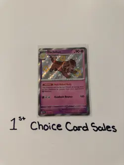 Pokemon TCG Shiny Dachsbun Holo Rare Card 161/091 Paldean Fates NM - Image 1