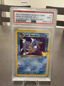 Pokemon 2021 Celebrations Classic Collection Dark Gyarados Holo Card #8 PSA 9 - Image 1