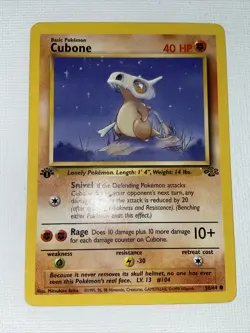 Pokemon CUBONE 1st Edition Jungle 1999 English Card #50/64 - Image 1