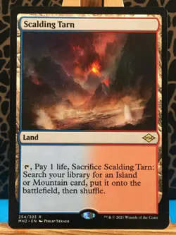 MTG - Scalding Tarn. Modern Horizons 2. Rare Red & Blue Fetch Land. 254. - Image 1