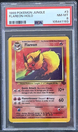 1999 Pokemon Jungle Flareon Holo PSA 8 3/64 #3 - Image 1