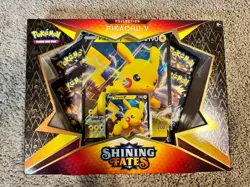 Pokemon TCG: Shining Fates Pikachu V Collection Box New 4 Packs 820650828690 - Image 1