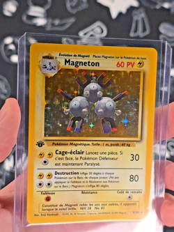 1999 Pokemon 1st Edition French Magneton Holo 009/102 Base Set (WOTC) LP - Image 2