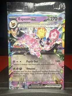 Pokemon Prismatic Evolutions Espeon ex 034/131 Surprise Box Stamped Sealed - Image 1