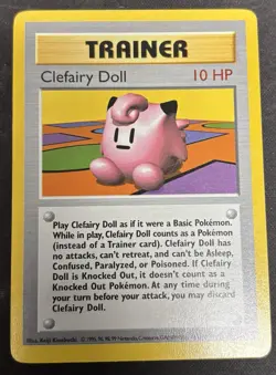 Pokemon Base Set 70/102 Clefairy Doll 1999 Trainer Rare LP To MP - Image 1