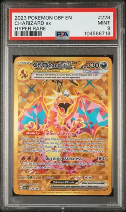 2023 POKEMON OBF EN-OBSIDIAN FLAMES HYPER RARE #228 CHARIZARD EX PSA 9 - Image 1