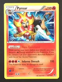 Pokemon TCG Pyroar 12/119 XY Phantom Forces Holo Rare NM - Image 1