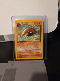 Pokemon TCG Kabuto Fossil 1st Edition Common Card 50/62 Regular - Image 1