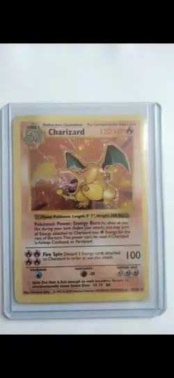 1999 Holographic Shadowless Charizard Pokemon Card 4/102 NM - Image 1