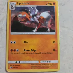 Lycanroc SM105 Sun & Moon Black Star Promo Cosmos Holo Pokemon Card LP - Image 1