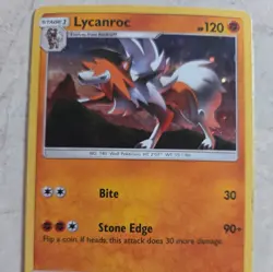 Lycanroc SM105 Sun & Moon Black Star Promo Cosmos Holo Pokemon Card LP - Image 2