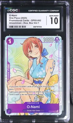 2025 One Piece Illustration Box Vol.1 O-Nami OP05-062 Promo Card CGC GEM MINT 10 - Image 1