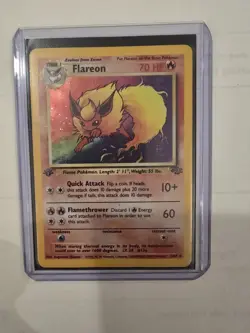 Pokemon TCG Flareon Jungle 1999 1st Edition Holo Card 3/64 HP - Image 1