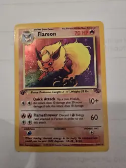Pokemon TCG Flareon Jungle 1999 1st Edition Holo Card 3/64 HP - Image 3