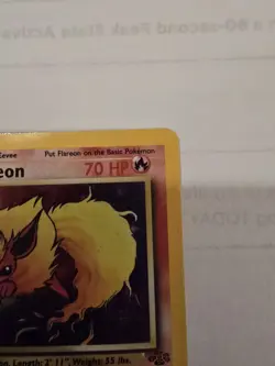 Pokemon TCG Flareon Jungle 1999 1st Edition Holo Card 3/64 HP - Image 5