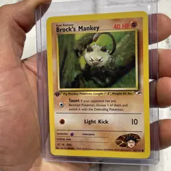 Pokemon TCG Gym Heroes 1st Edition Brock's Mankey Common 67/132 LP+ Vintage Card - Image 2