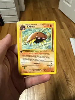 Pokemon TCG Kabuto Fossil 1st Edition Common Card 50/62 - Image 1