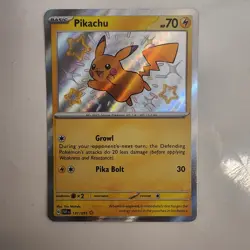 Pokemon Card TCG Pikachu 131/091 Baby Shiny Holo Rare Card Paldean Fates NM/M - Image 1