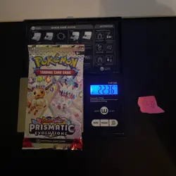 GOD PACKU 22.36g VERY HEAVY Prismatic Evolutions Pokemon Sealed Booster Pack New - Image 1
