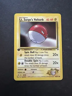 Pokemon Gym Heroes 1st Edition Lt. Surge’s Voltorb 84/132 - Image 1