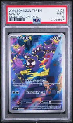 PSA 9 MINT Gastly Temporal Forces Illustration Rare Holo Pokemon 177/162 - Image 1
