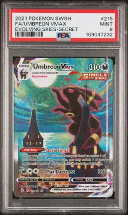 PSA 9 MINT Umbreon Vmax Evolving Skies Alternate Art Holo Pokemon 215/203 - Image 1