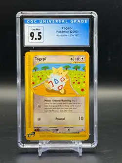 CGC 9.5 Gem Mint Togepi Aquapolis Common Pokemon 114/147 - Image 1