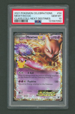 Pokemon 2021 Mewtwo EX 54/99 Celebrations Classic Collection Holo PSA 10 - Image 1