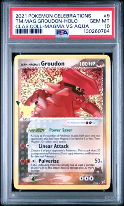 2021 POKEMON CELEBRATIONS CLASSIC COLL #9 TEAM MAGMA'S GROUDON-HOLO PSA 10 - Image 1