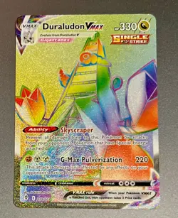 2021 Pokemon Duraludon VMAX 219/203 Evolving Skies Rainbow Secret Rare Holo NM - Image 1