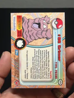 2000 Topps Pokemon TV #88 Grimer Rainbow Foil Series 2 LP - Image 3
